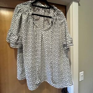 Max Studio Plus Size Polka Dot Blouse